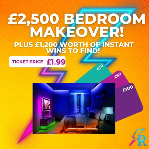 £2,500 Bedroom Makeover + £1,200 worth of instant wins