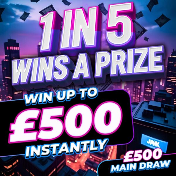 1 in 5 WINS A PRIZE 🏆